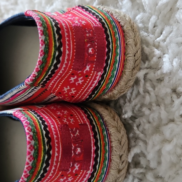 New TOMS Alpargata Rope Slip on Flats Loafer Pink Multicolored Size 9.5 - Picture 6 of 15